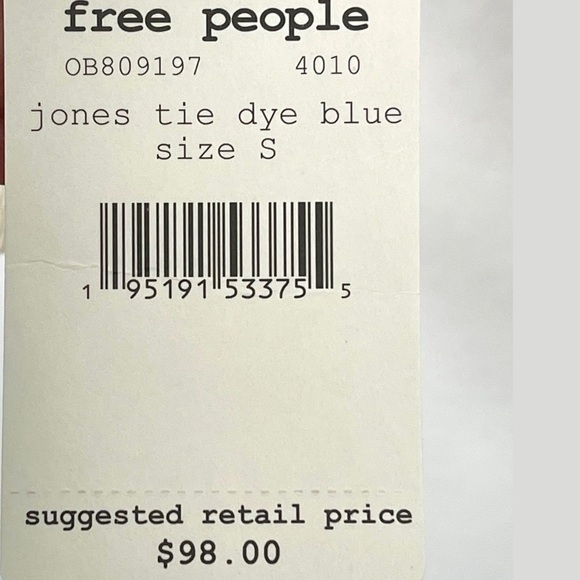 Free People Denim Jean Jacket Jones Tie Dye Bleached Western Size Small NWT NEW - Picture 16 of 16